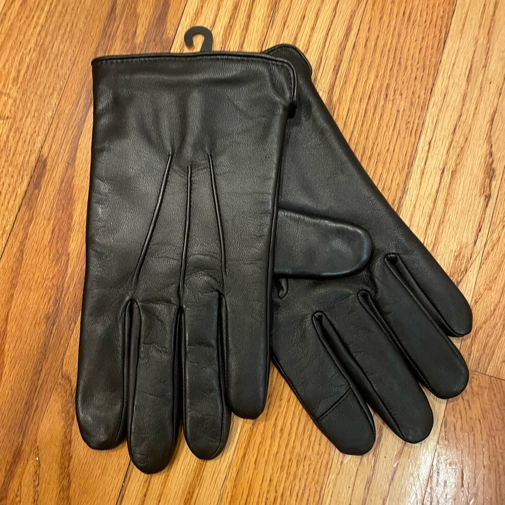 Leather gloves large touch screen safe large